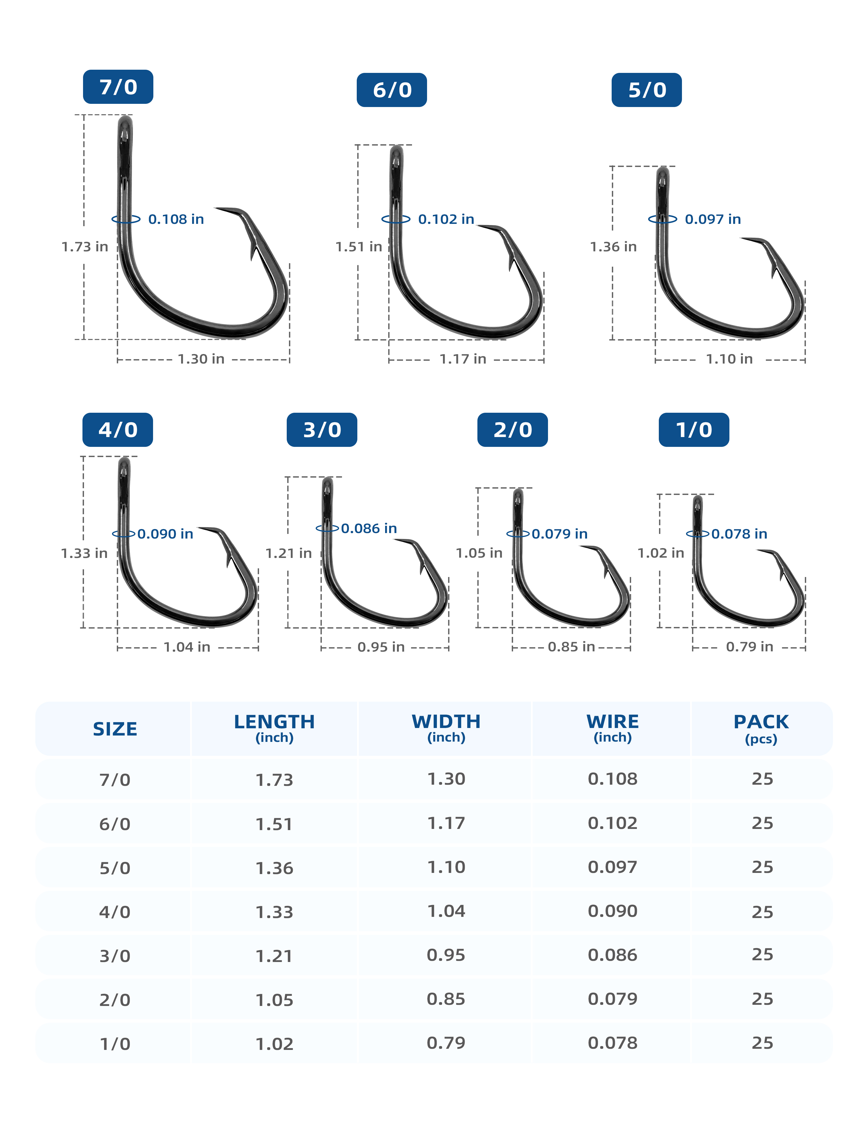 Mixed Sizes Fishing Hooks Set High Carbon Steel Sharp Barbed Hook