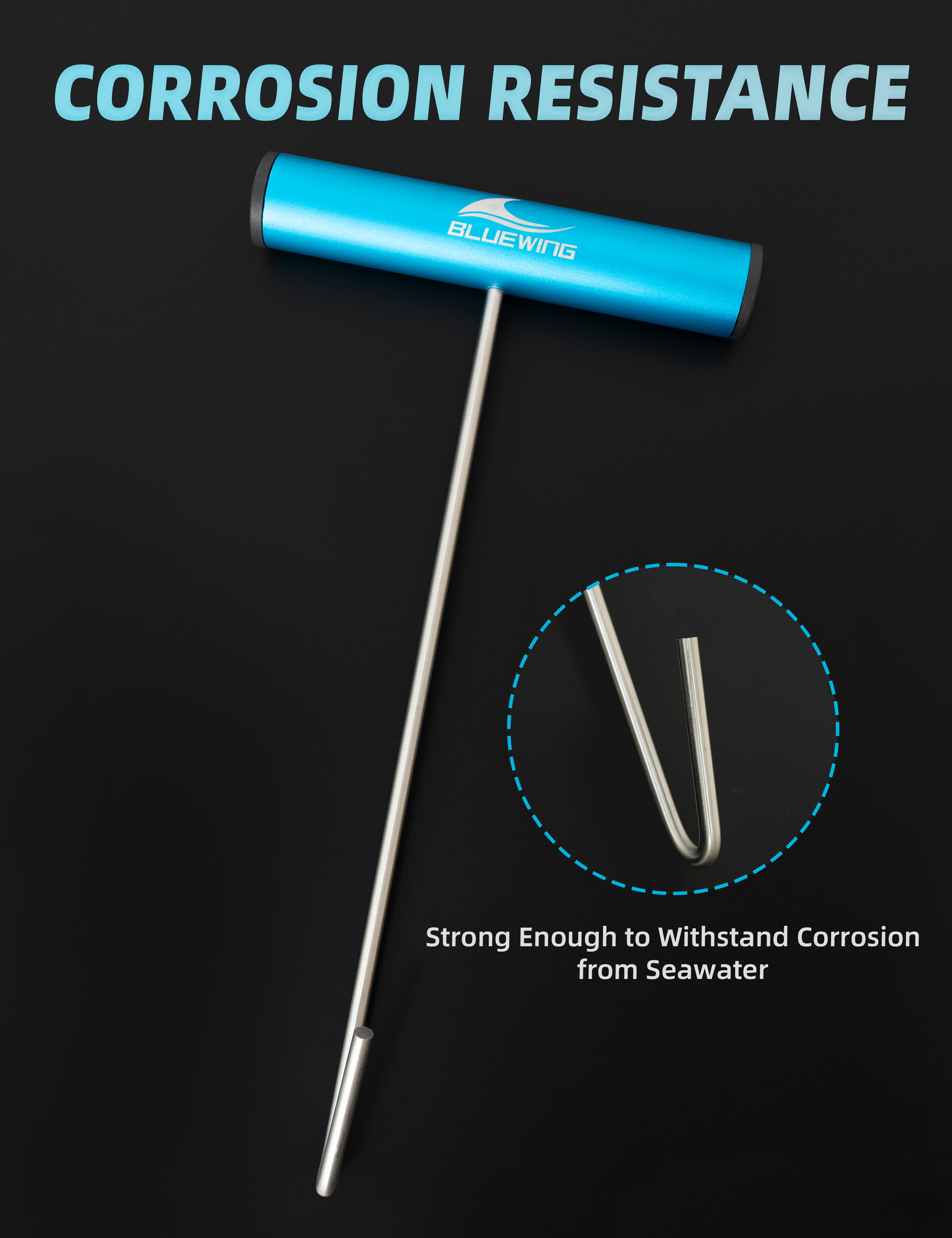 BLUEWING 12in Push And Pull Fishing Dehooker Stainless Steel
