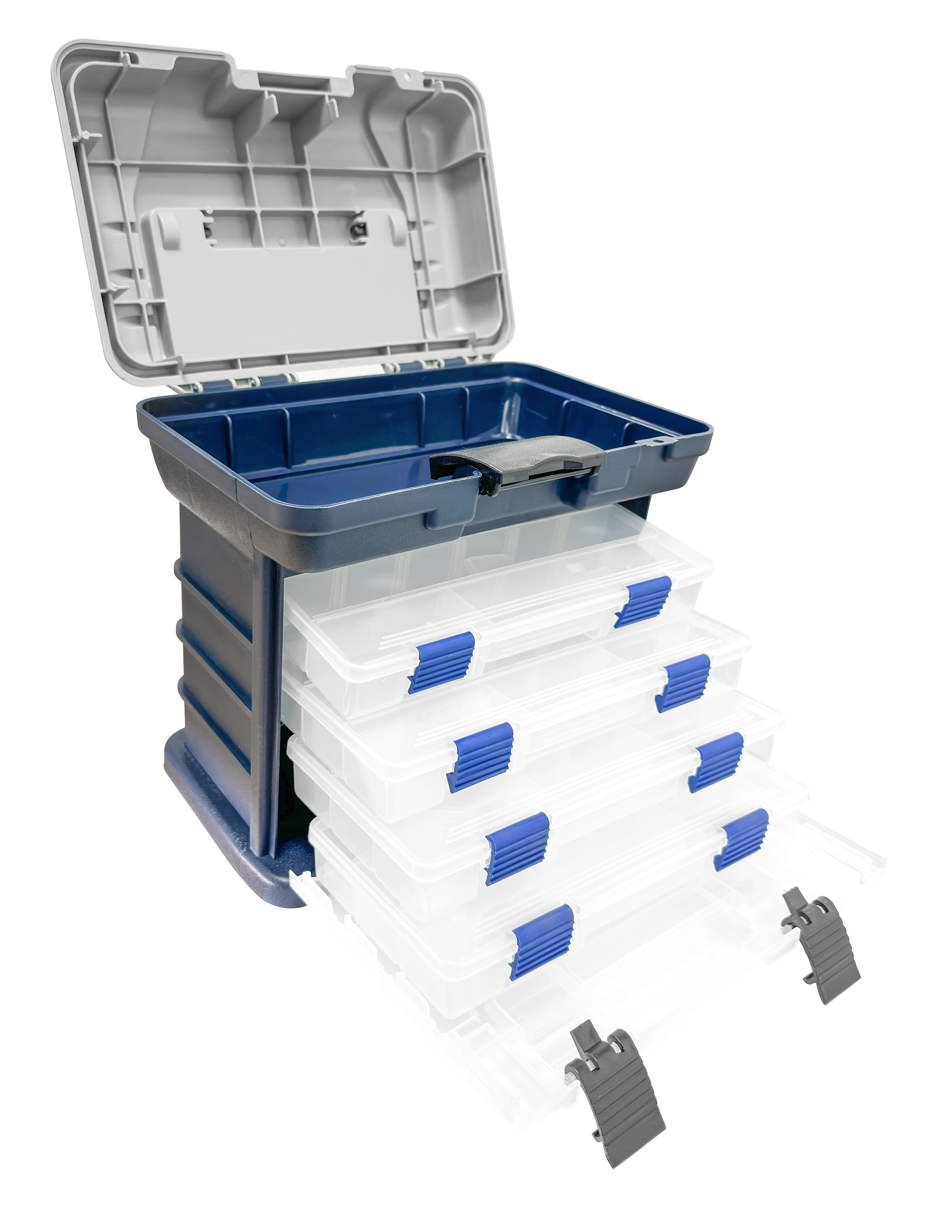 BLUEWING Tackle Storage Tray Waterproof Carry Handle Secure Latch System