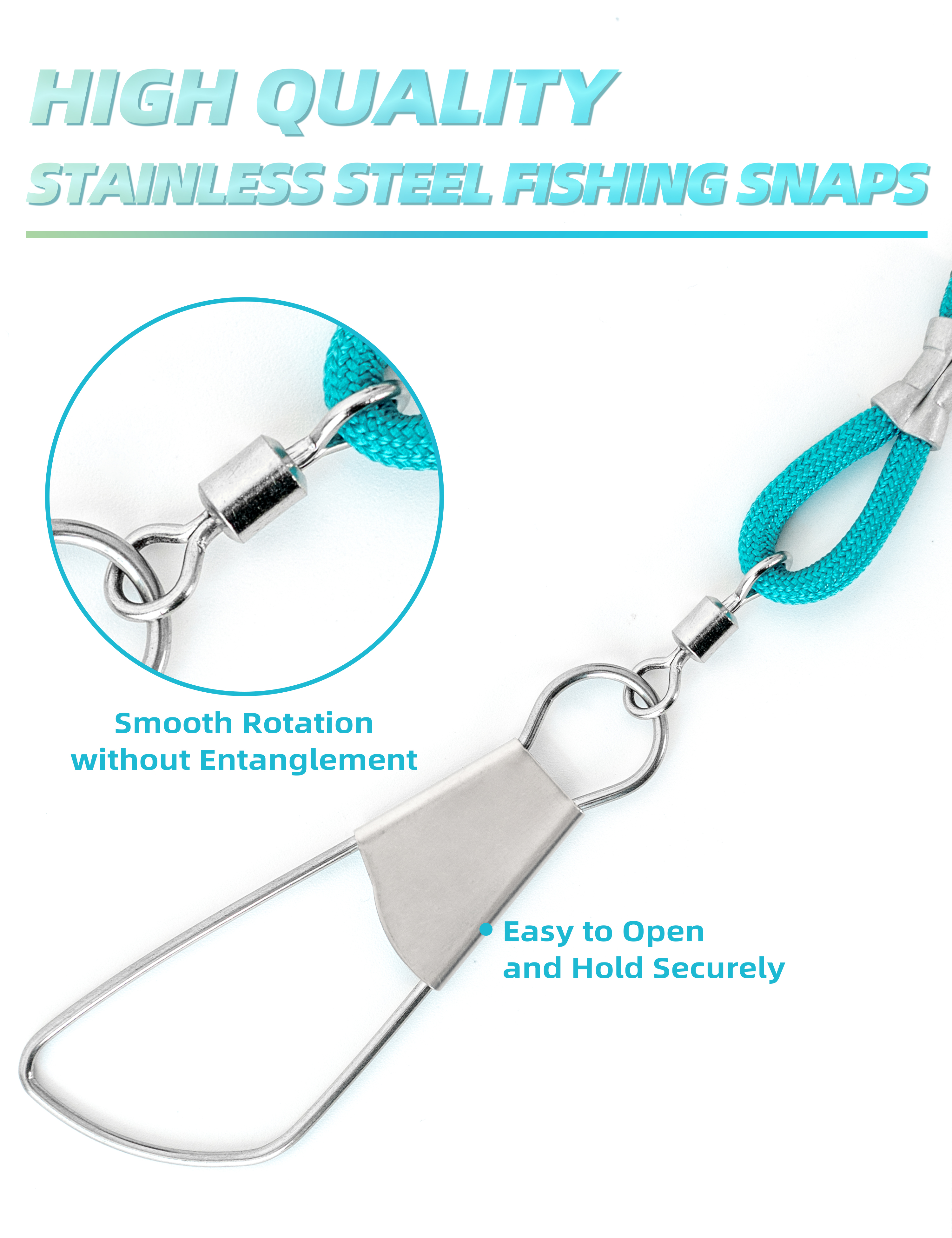 年末のプロモーション特価！ with Stringer Fishing BLUEWING Stainless Locks Snap Steel バッグ