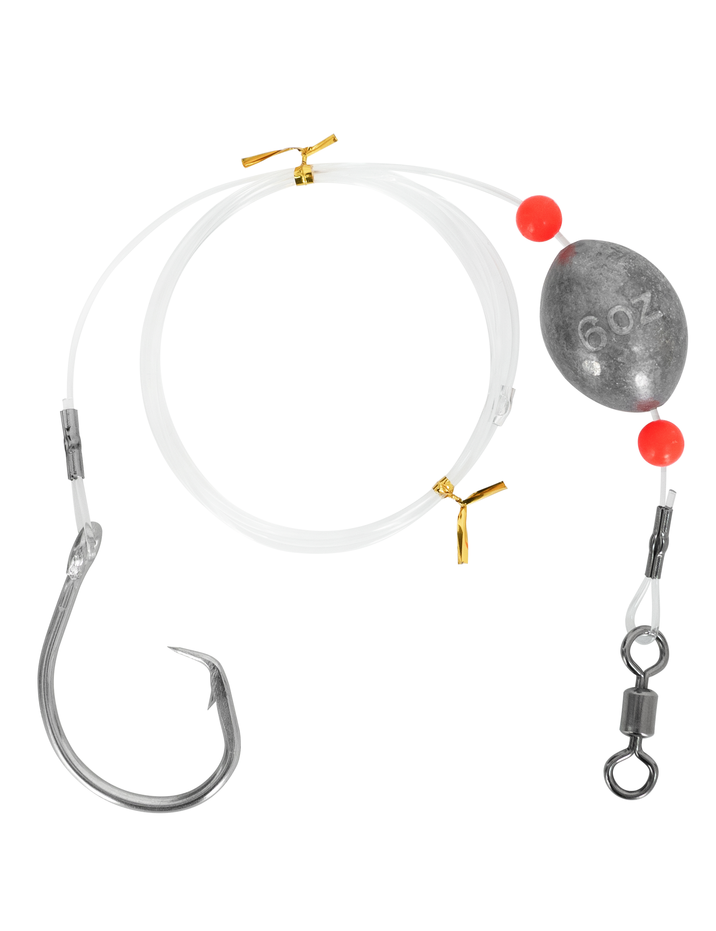 BLUEWING Fishing Grouper Rig with 2/4/6/8oz Egg Sinker 4/0-15/0 Hook 50-250lbs Fishing Line