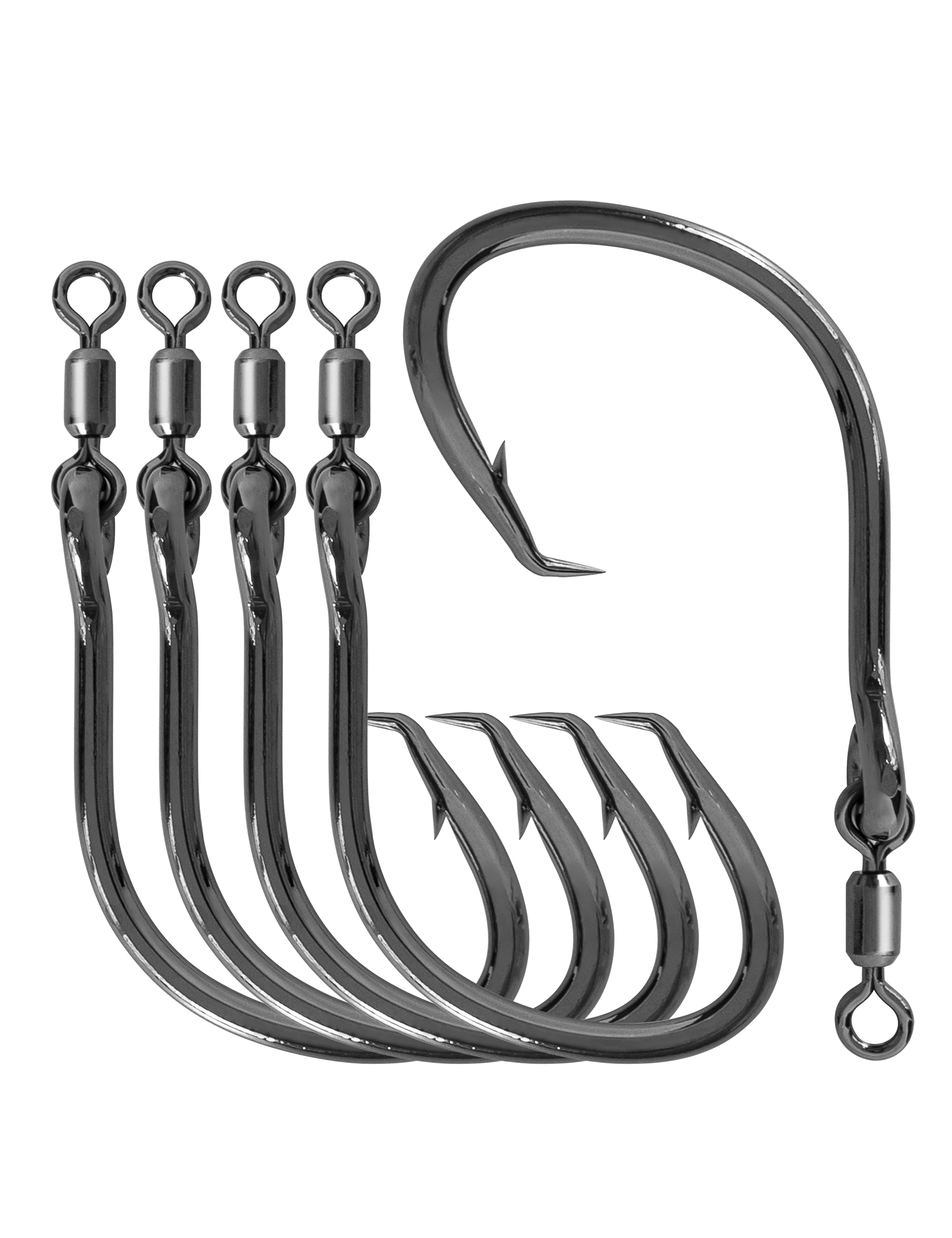 BLUEWING Bluefin Big Game Offset Circle Swivel Hook 5pcs for Saltwater Fishing