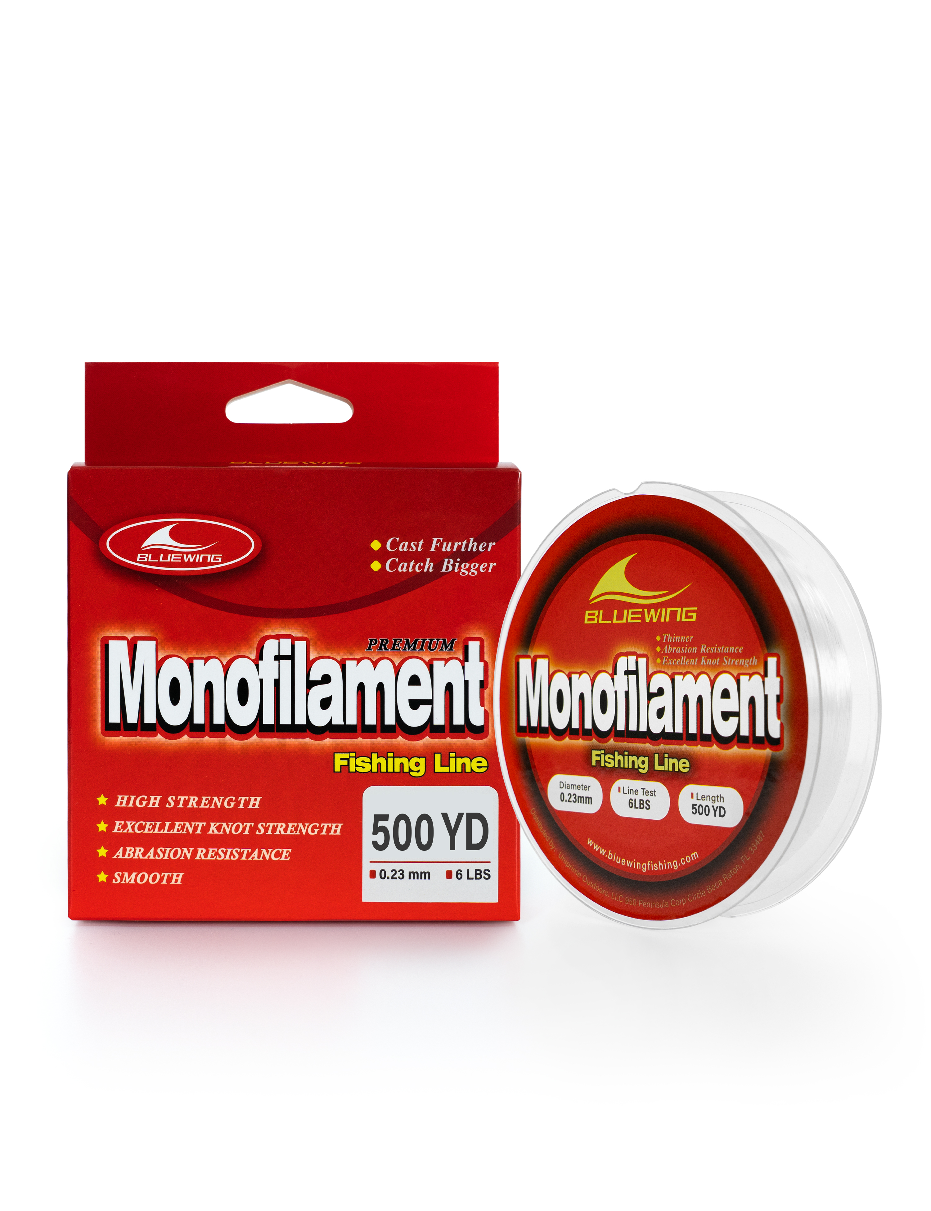BLUEWING Monofilament Fishing Line 50/100/500/1000/3000YD 6-400lb Clear/Blue/Gray/Yellow