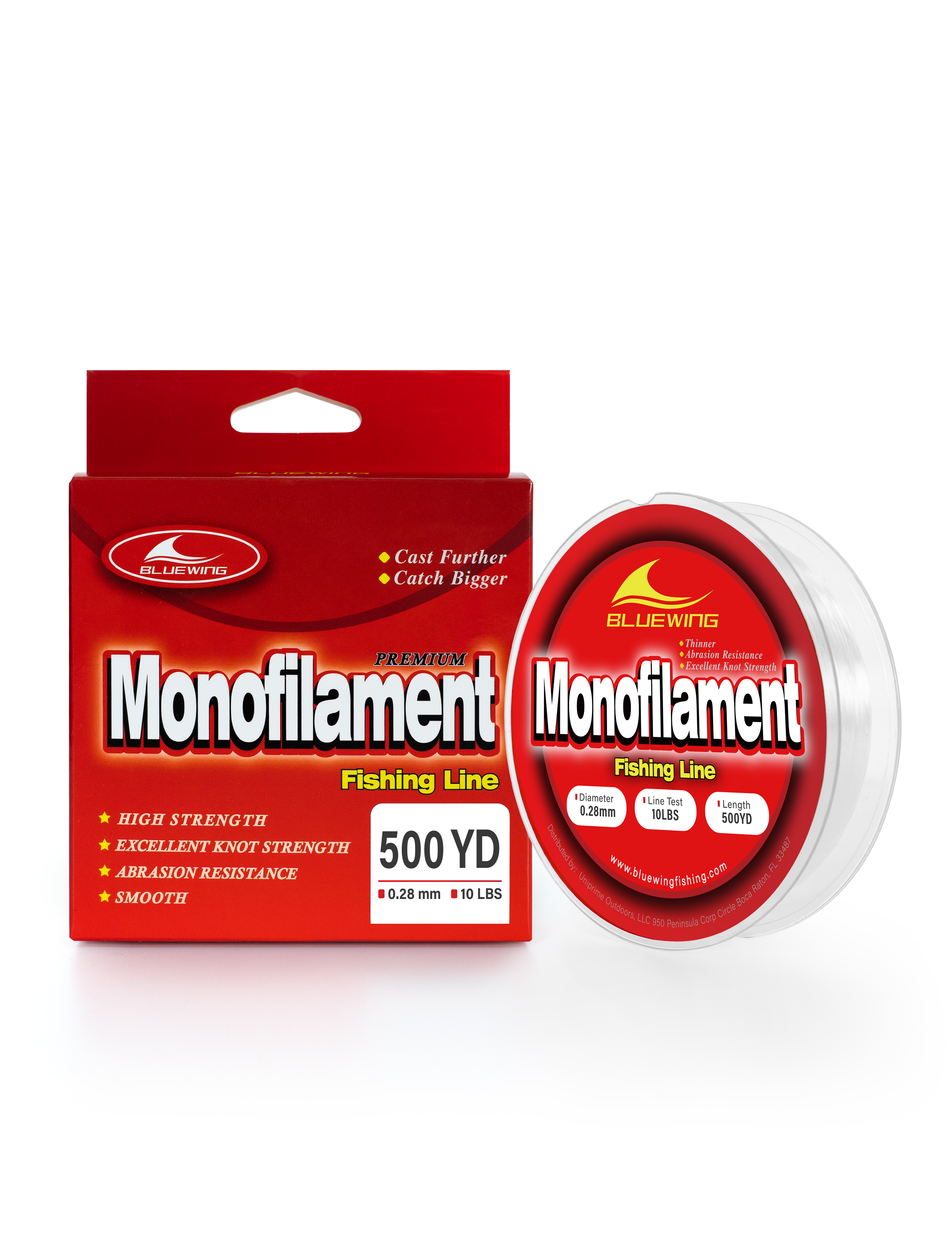 BLUEWING Monofilament Fishing Line 50/100/500/1000/3000YD 6-400lb Clear/Blue/Gray/Yellow