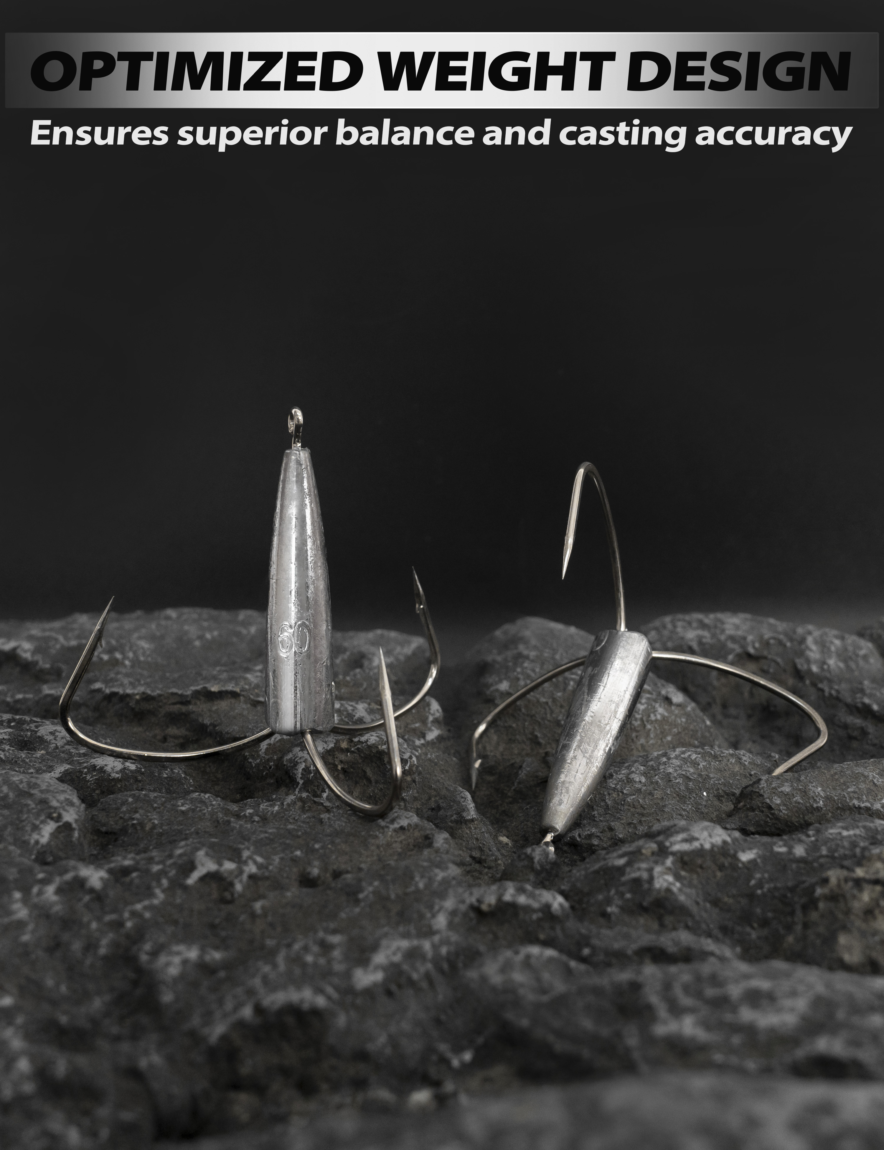 BLUEWING Weighted Treble Hooks 2pcs High Carbon Steel Heavy