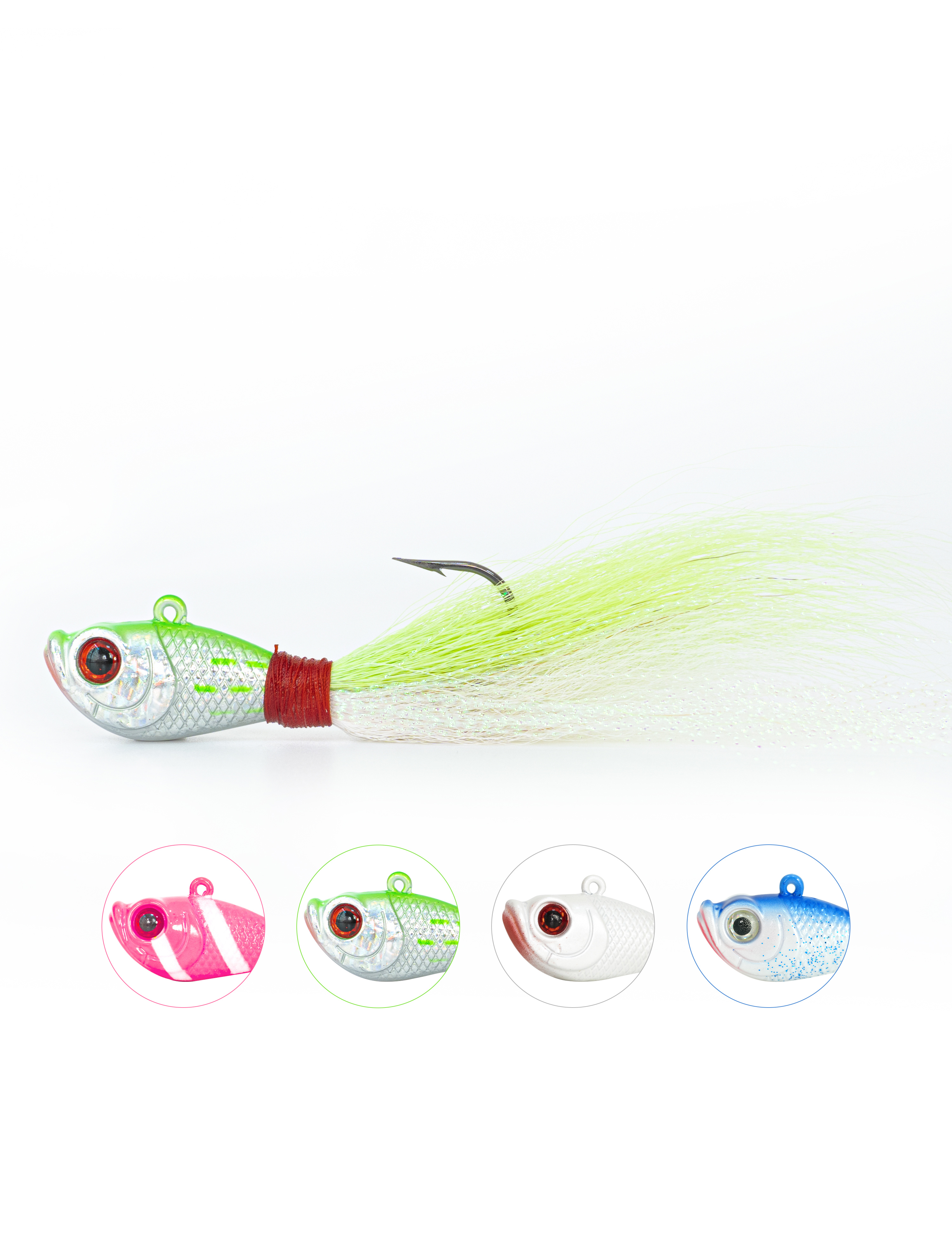 High Quality Saltwater Bucktails jigs, lures and fishing tackle