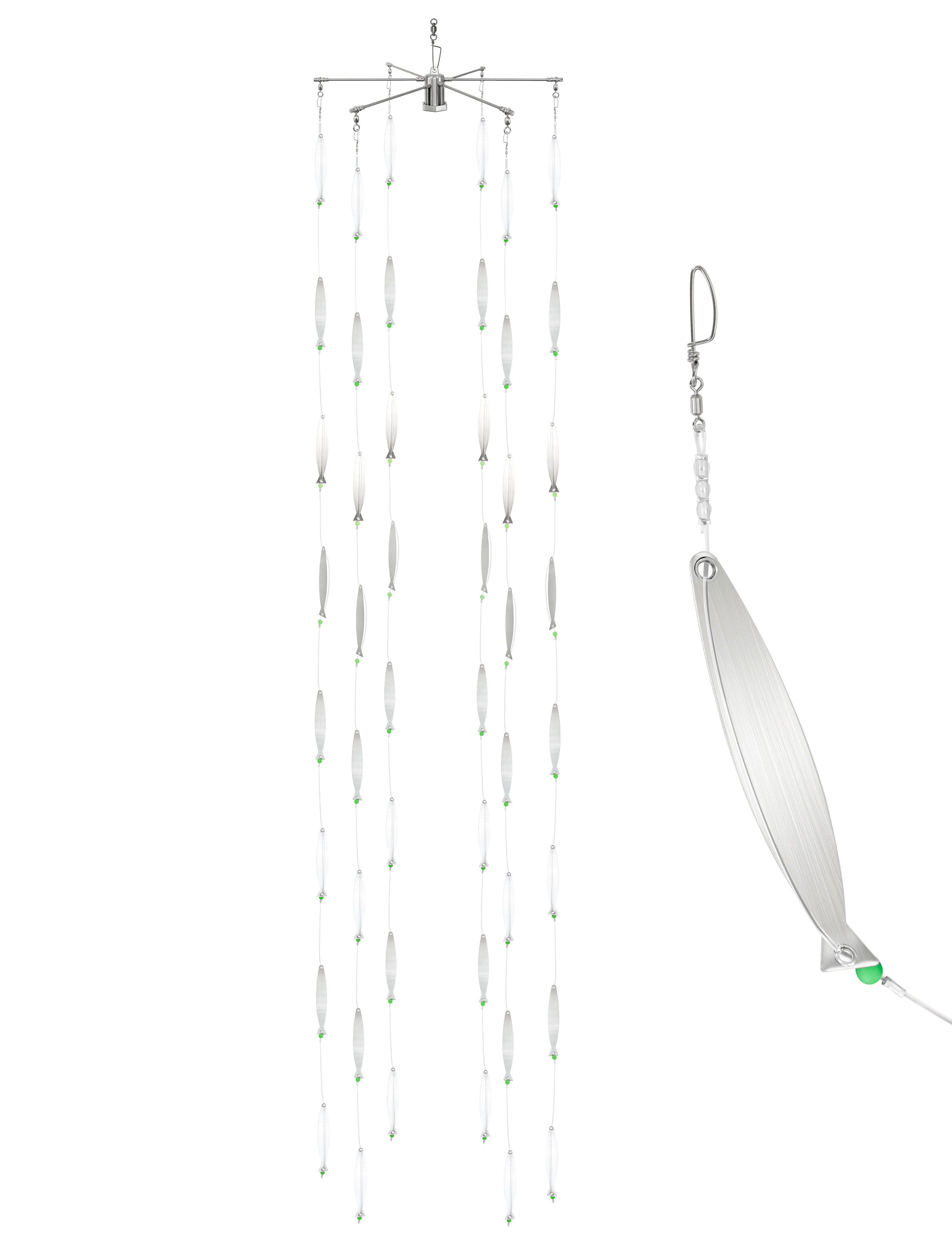BLUEWING 20''/36''/48'' Offshore Trolling Dredge Collapsible / Foldable with 6in Stainless Steel Baitfish