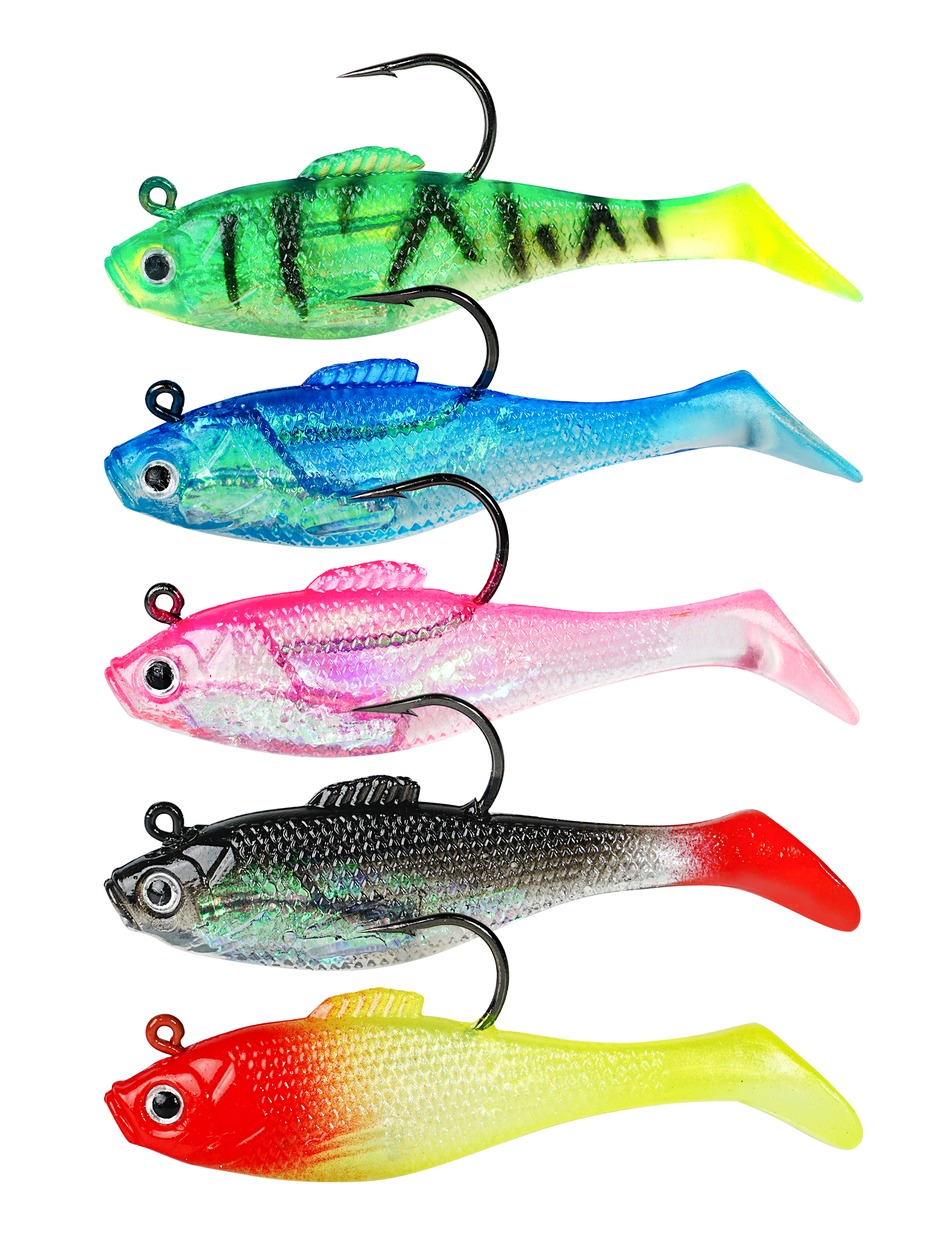 BLUEWING Swim Shad Fishing Lures Soft Paddle Tail with High Carbon Steel Hook
