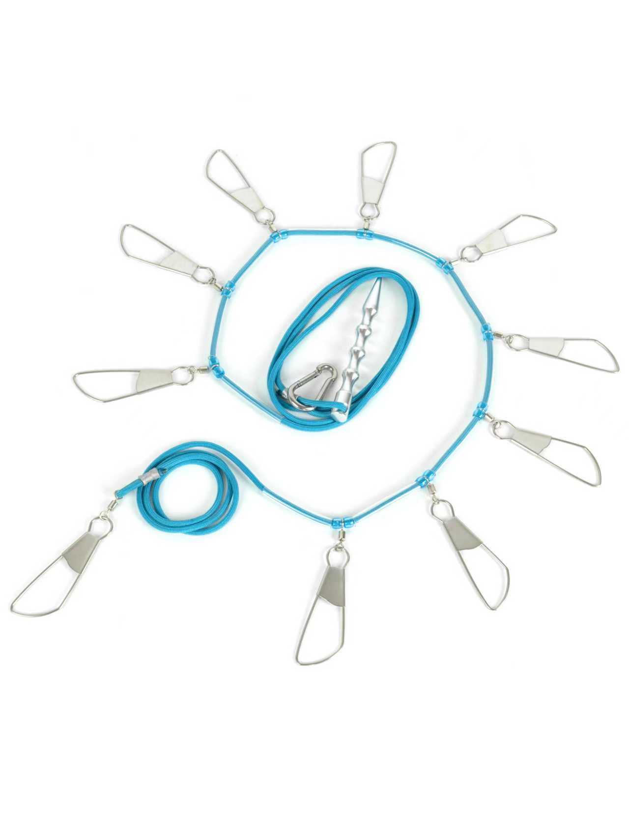 BLUEWING Fishing Stringer with Stainless Steel Snap Locks, 8ft Floating Rope and Heavy Duty Fish Spike